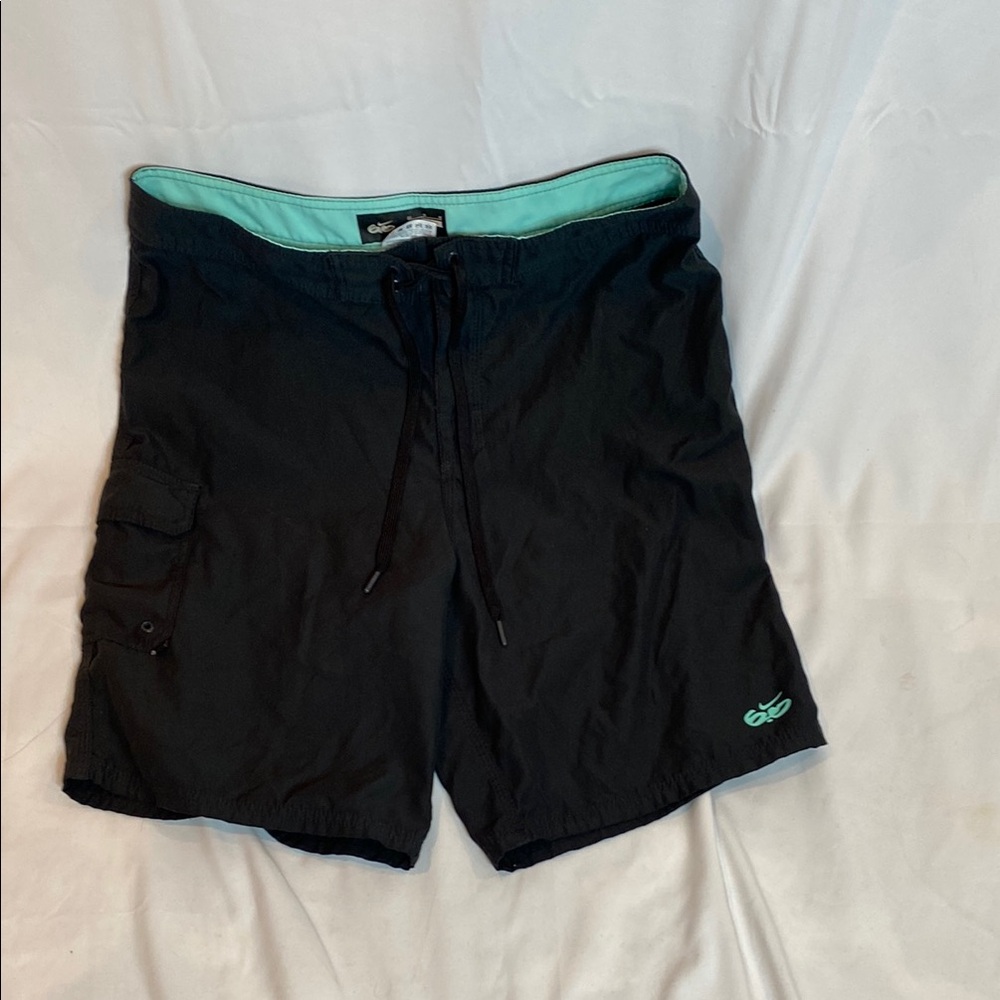 Nike Black and Teal Men Swim Board Shorts